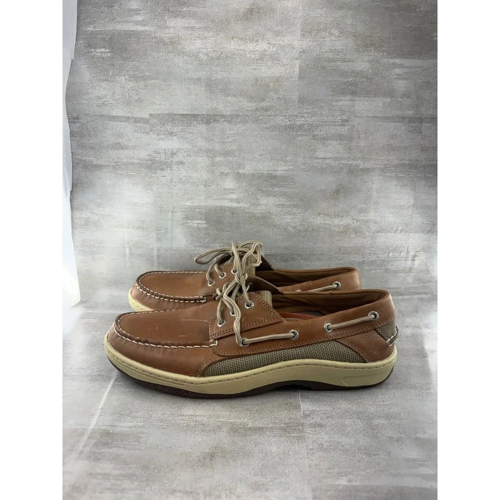 Sperry Top-Sider Men Billfish 3-Eye Boat Shoes Tan Brown Leather 0799320 Sz 12
